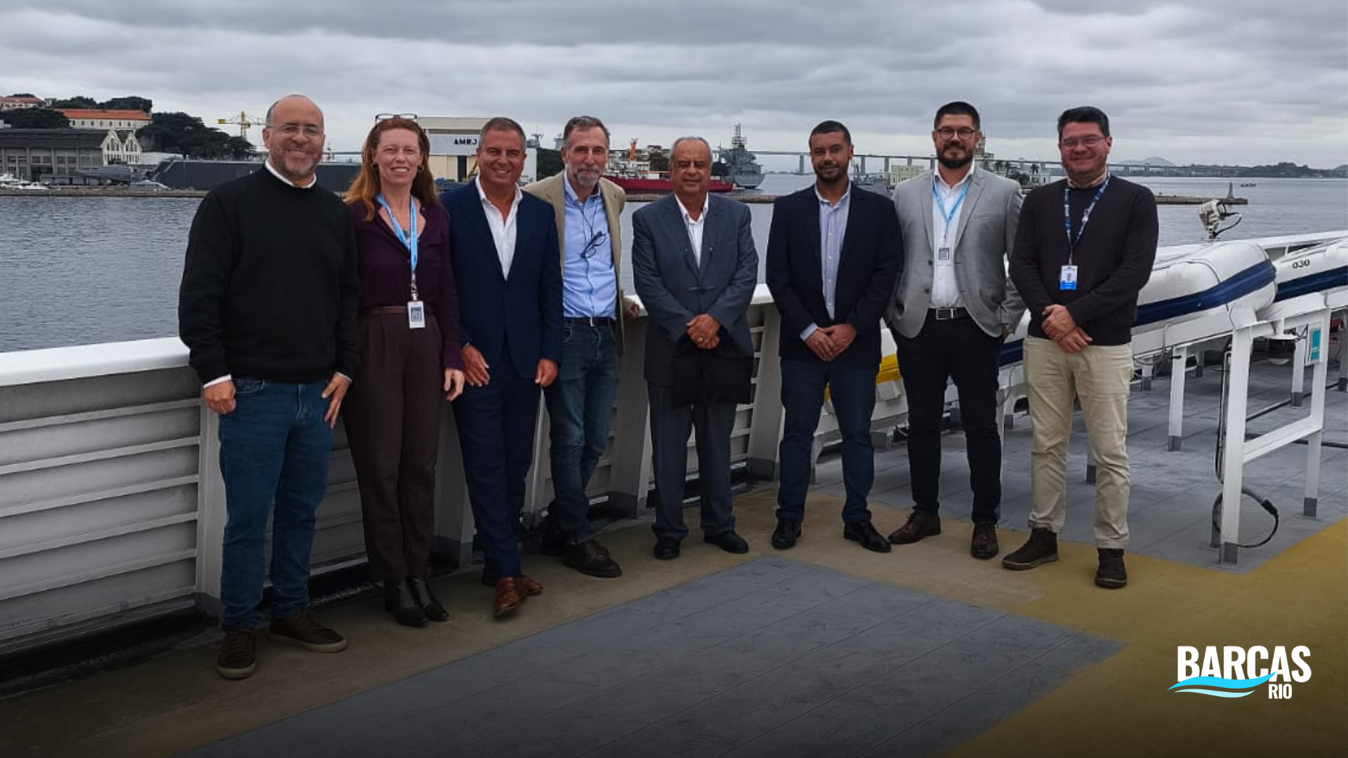 diretores visitam a operação da Barcas Rio
